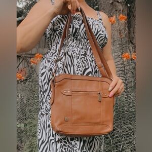 BOC Born Womens Brown Faux Leather Cross Body Hand Bag